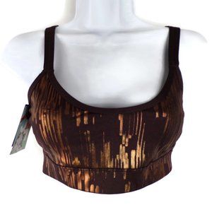 Womens Sports Bra Joy Lab Strappy Back Chocolate Gold 2049